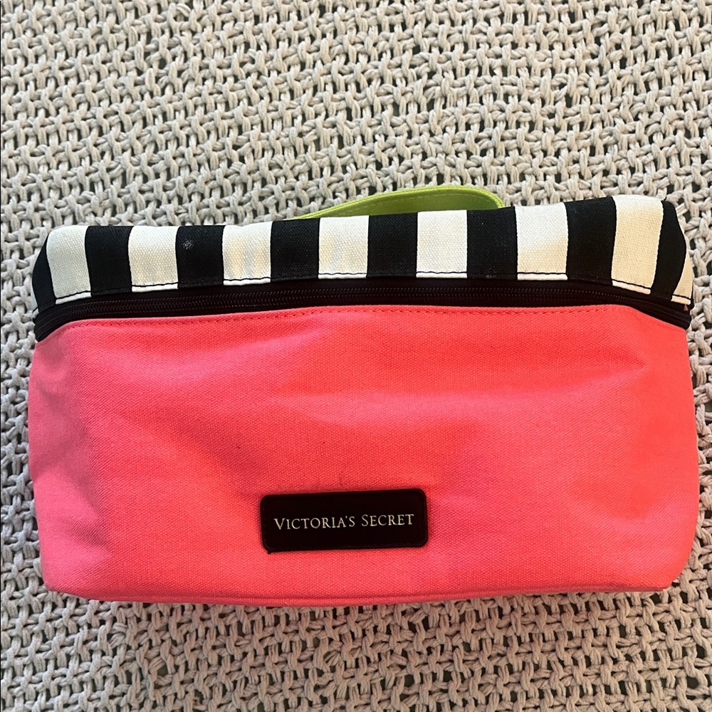 Victoria's Secret Pink and Black Striped Pouch